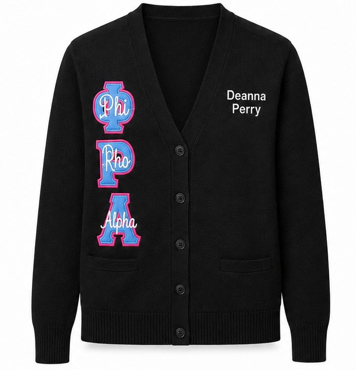 Phi Rho Alpha Embroidered Cardigan
