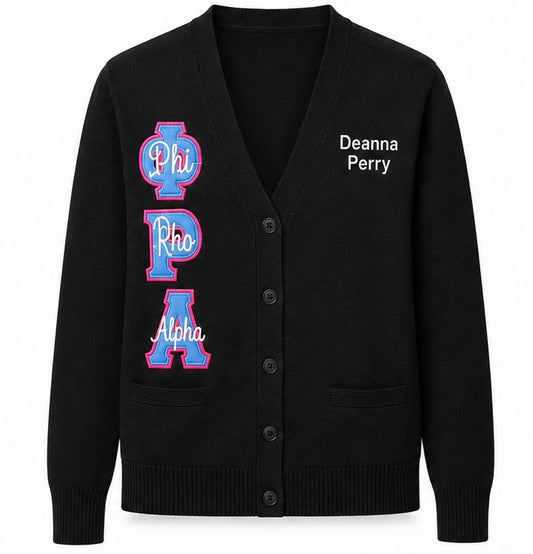 Phi Rho Alpha Embroidered Cardigan